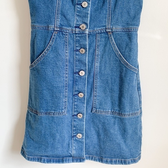 Abercrombie & Fitch Blue Denim Button Front Mini Dress XS - Picture 4 of 9